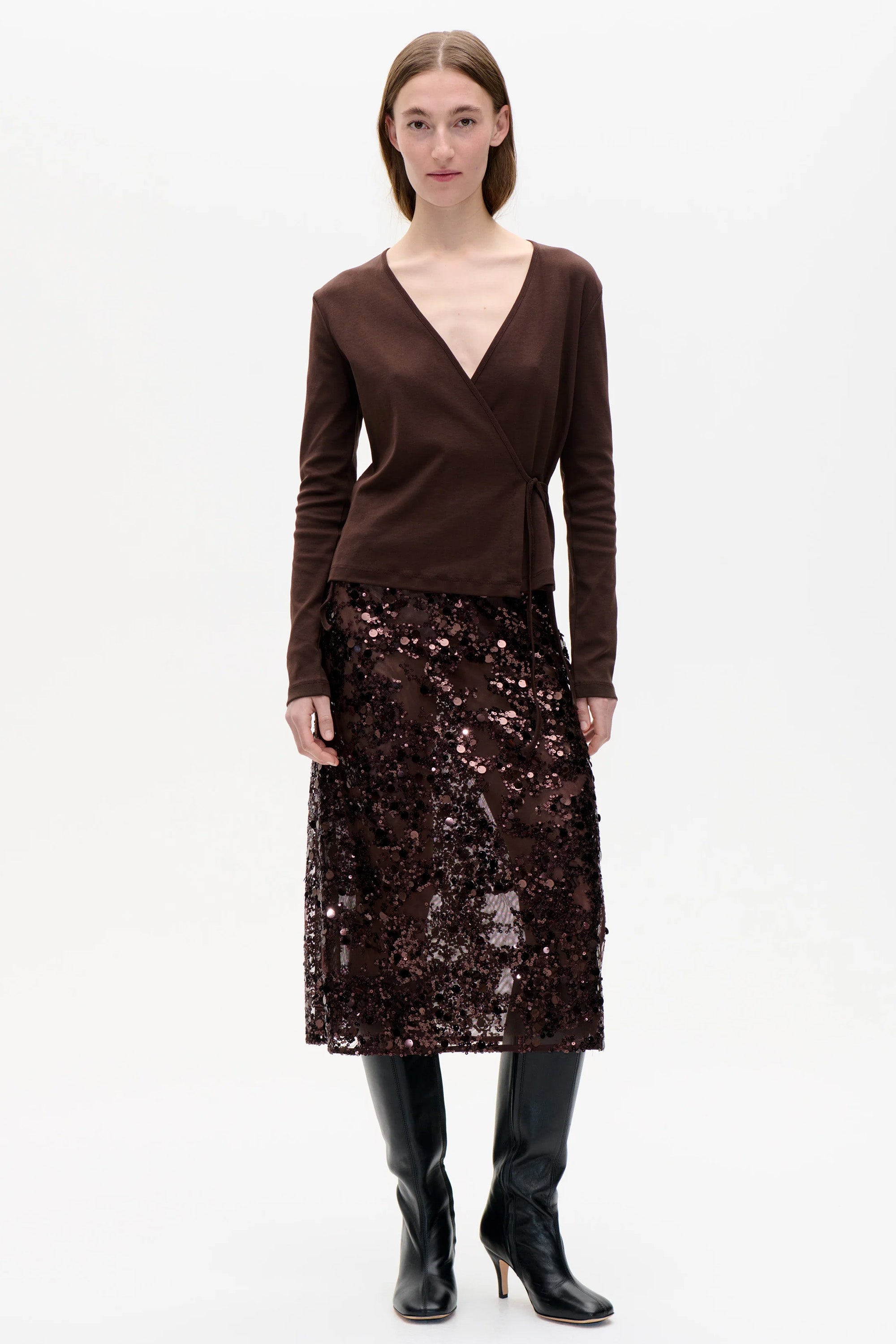 SHANIA SKIRT-COFFEE