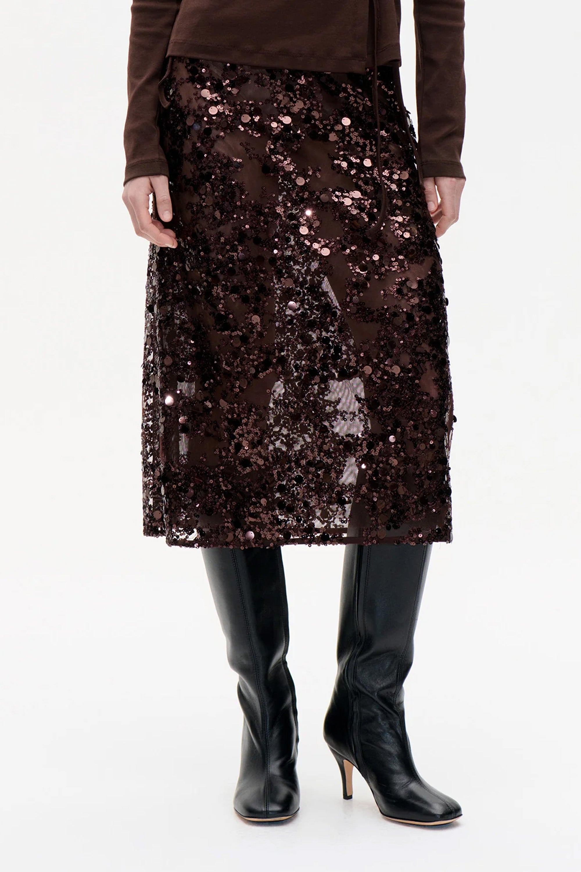SHANIA SKIRT-COFFEE