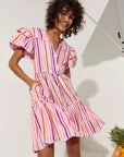 BABA VOYAGER DRESS-PINK STRIPE