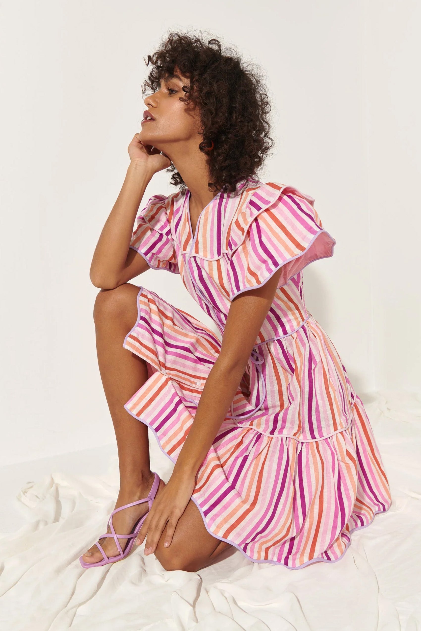 BABA VOYAGER DRESS-PINK STRIPE