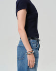 BABY WAFFLE TEE-NAVY