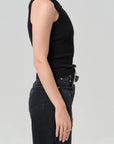 ISABEL RIB TANK-BLACK