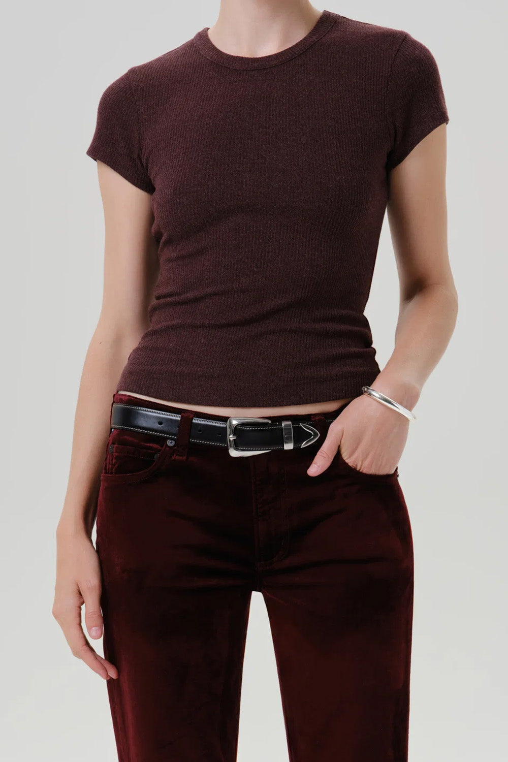 NELLO T-SHIRT-HEATHERED MAHOGANY