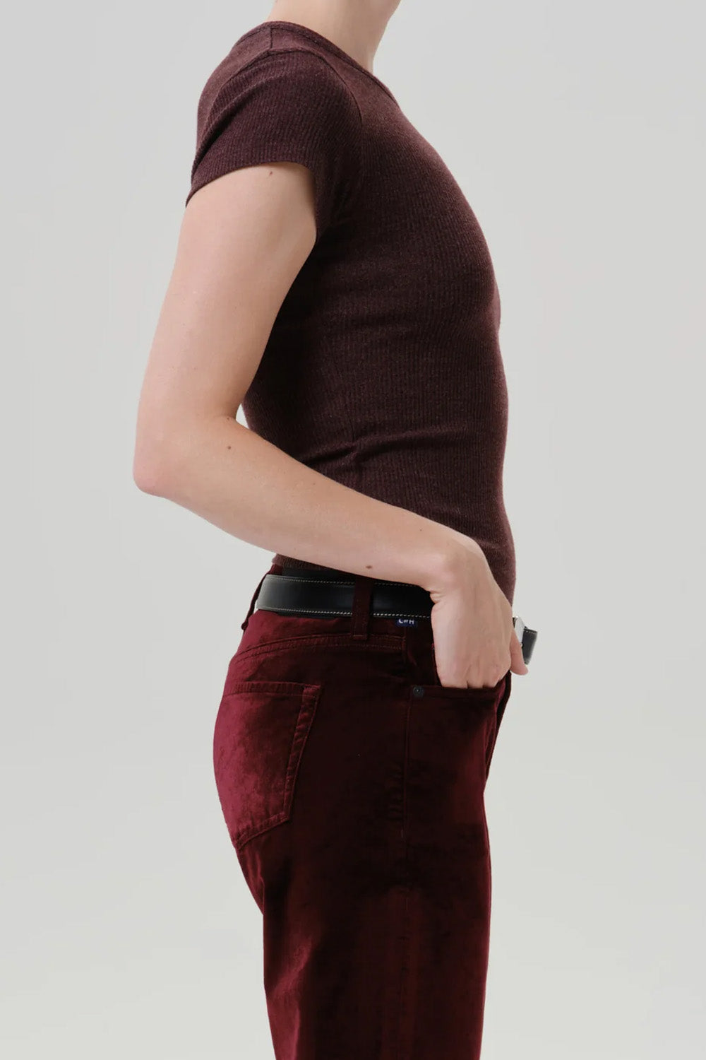 NELLO T-SHIRT-HEATHERED MAHOGANY