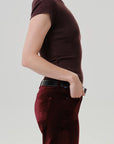 NELLO T-SHIRT-HEATHERED MAHOGANY