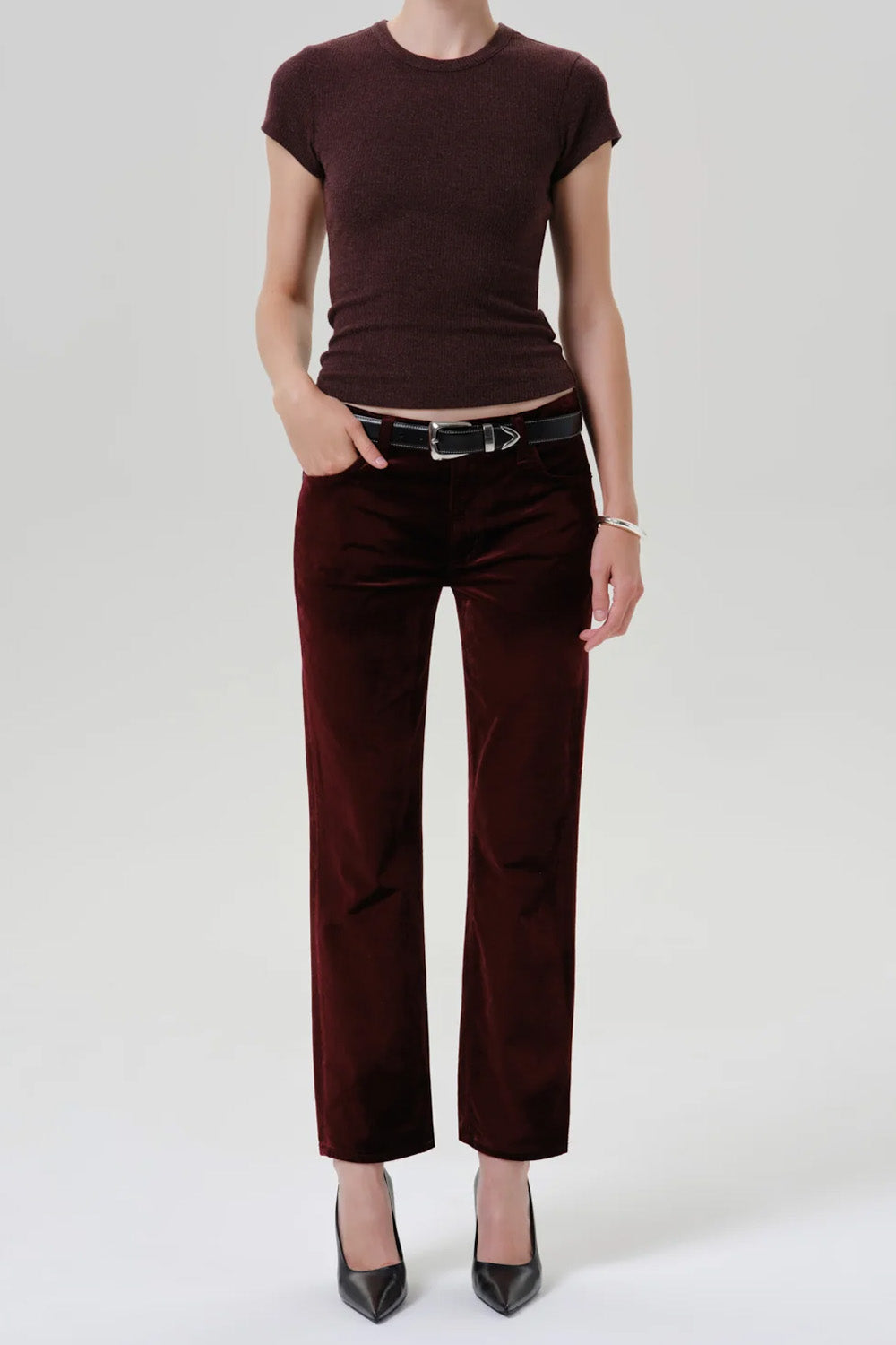 NELLO T-SHIRT-HEATHERED MAHOGANY