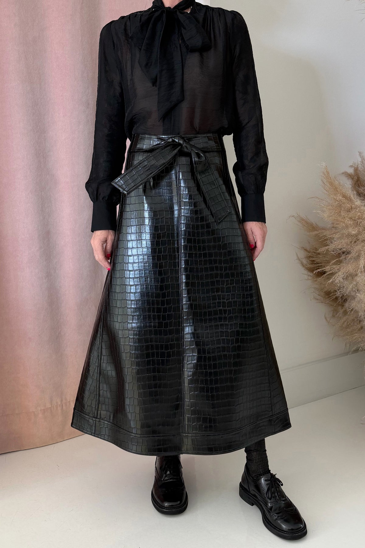 FAUX LEATHER SKIRT