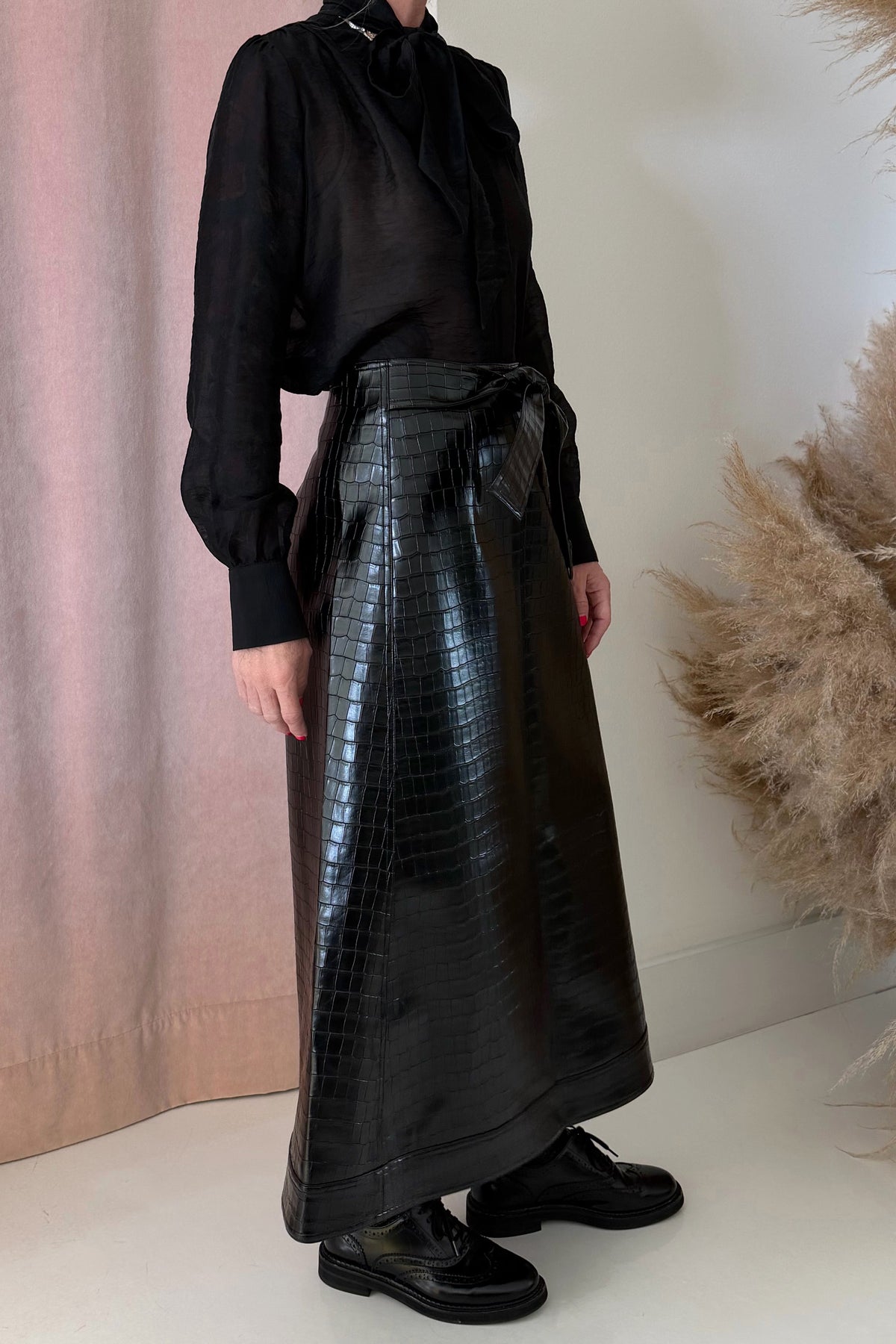 FAUX LEATHER SKIRT