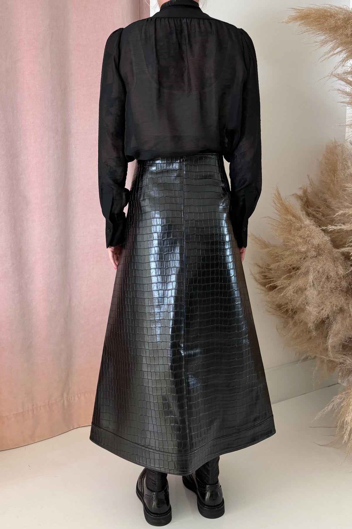 FAUX LEATHER SKIRT