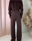 LONG CATHERINE SWEATPANT-COCOA