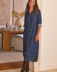 DENIM RORY DRESS-VINTAGE DARK WASH