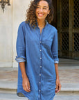 RUFFLE MARY DRESS-INDIGO