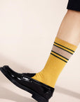 ATHLEISURE CASHMERE CREW-MUSTARD