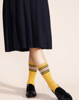 ATHLEISURE CASHMERE CREW-MUSTARD