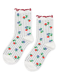 DOTTIE FLORAL CREW-WHITE