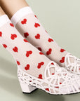 MARNIE SHEER CREW-RED