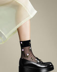 ROSEBUD SHEER CREW-BLACK