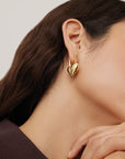 PADLOCK HEART EARRINGS-GOLD