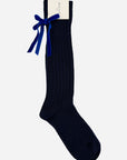 COLLEGE BOW SOCKS-NAVY