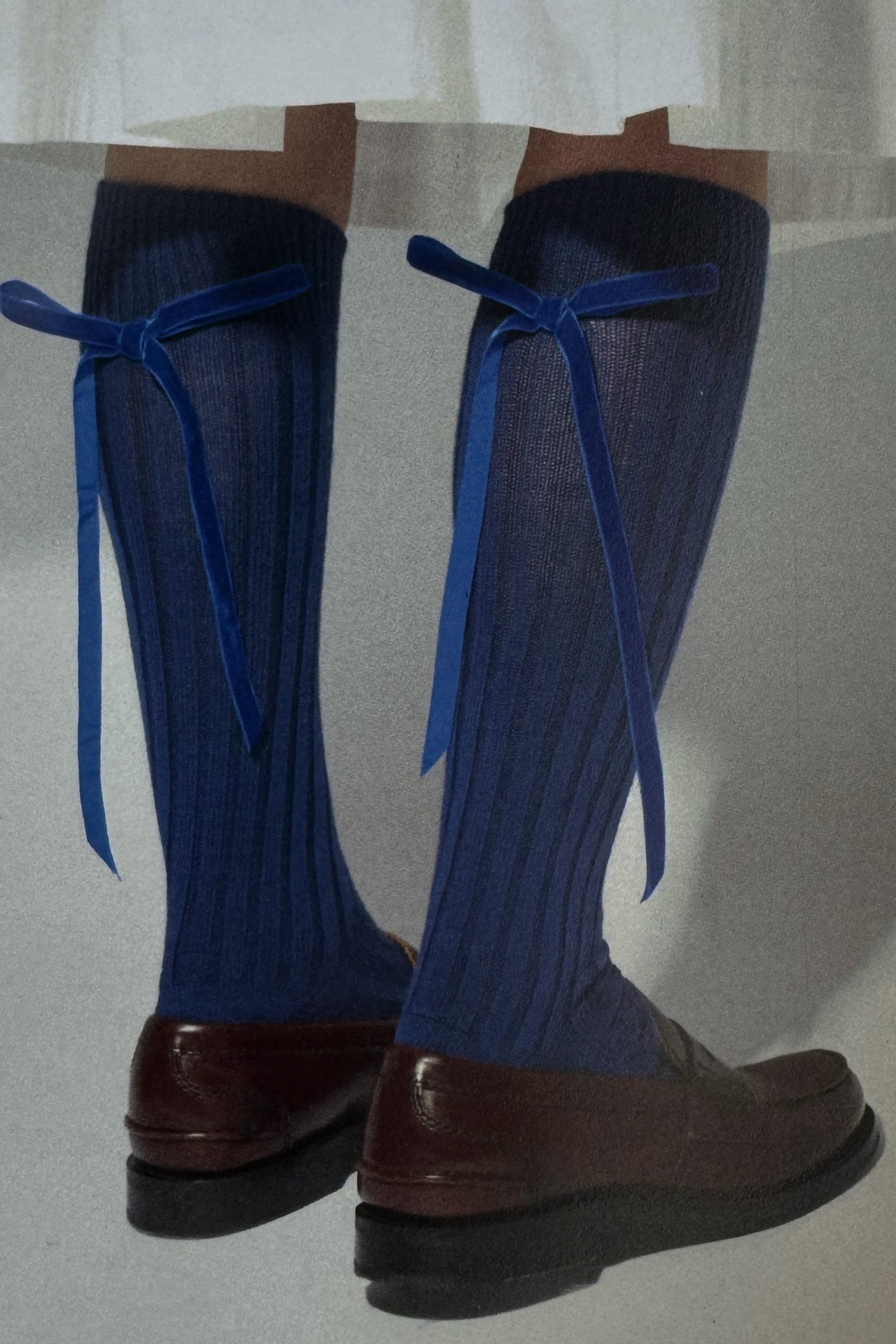 COLLEGE BOW SOCKS-NAVY