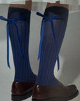 COLLEGE BOW SOCKS-NAVY