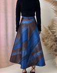 ABSTRACT FULL SKIRT-COBALT