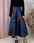 ABSTRACT FULL SKIRT-COBALT