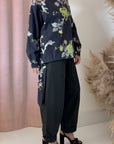 FLORAL SIDE TIE SHIRT