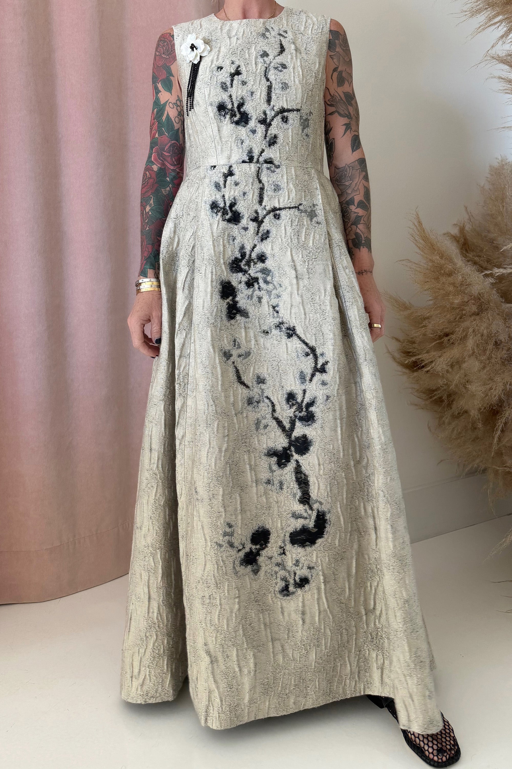 FLORAL WOVEN MAXI DRESS