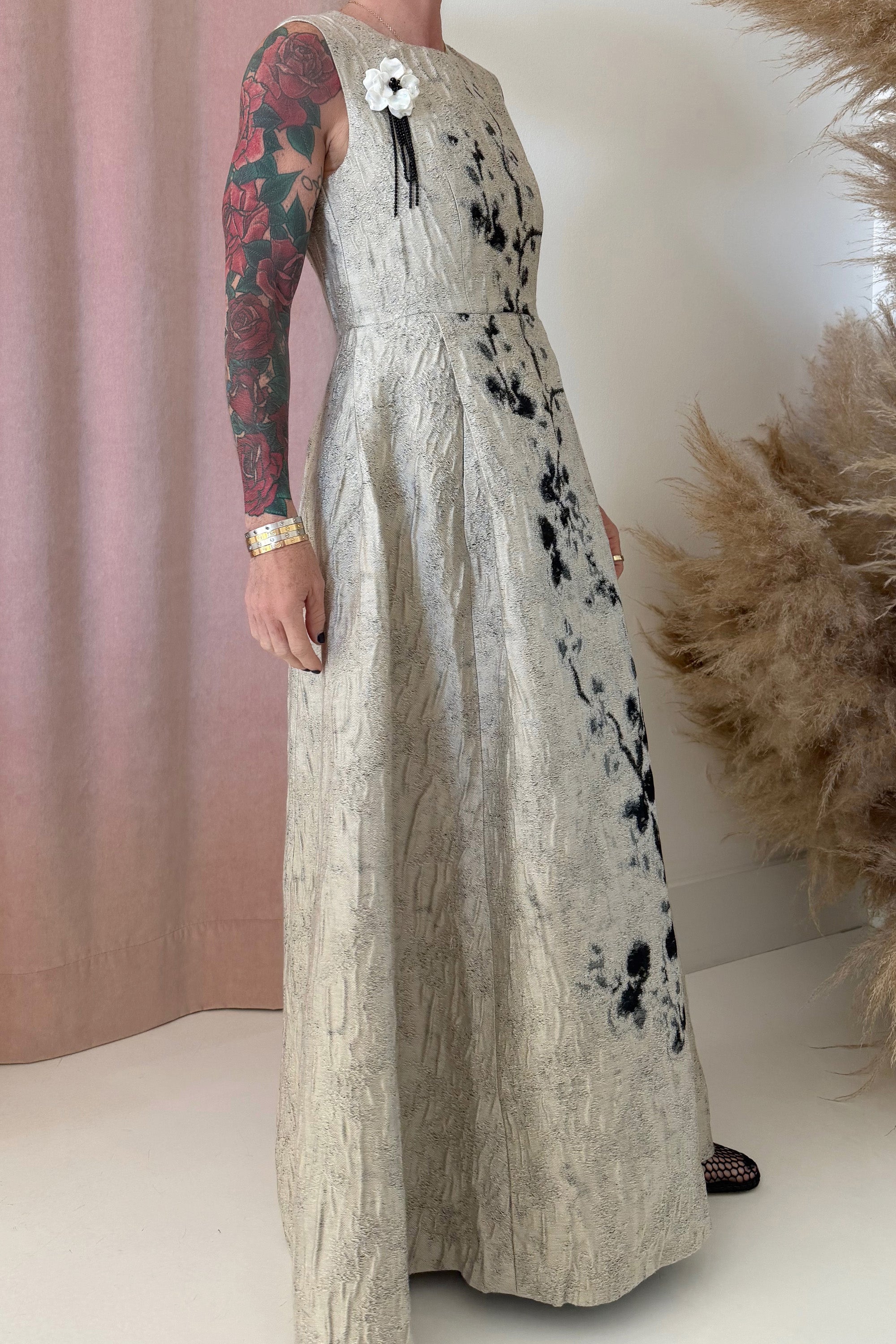 FLORAL WOVEN MAXI DRESS