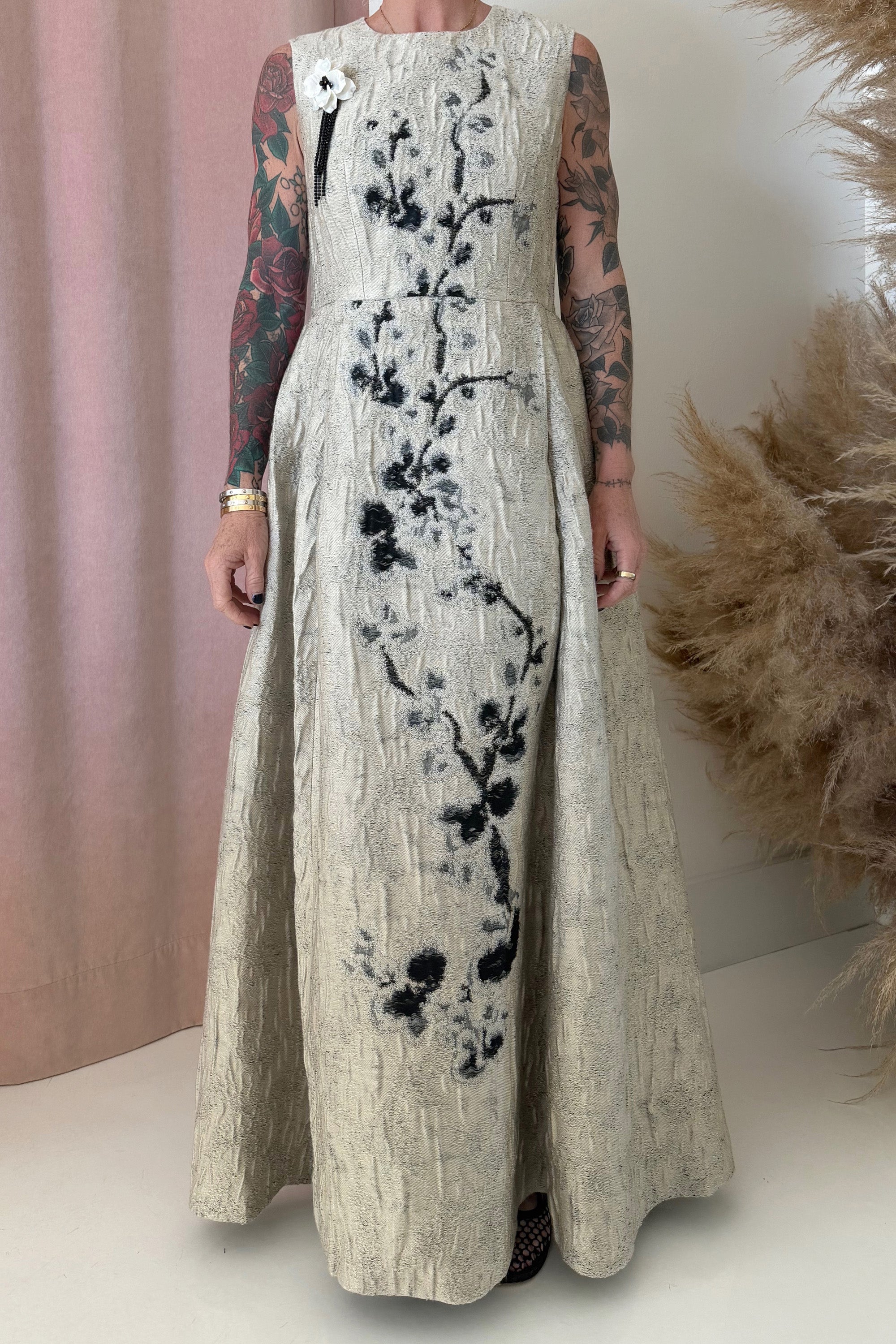 FLORAL WOVEN MAXI DRESS