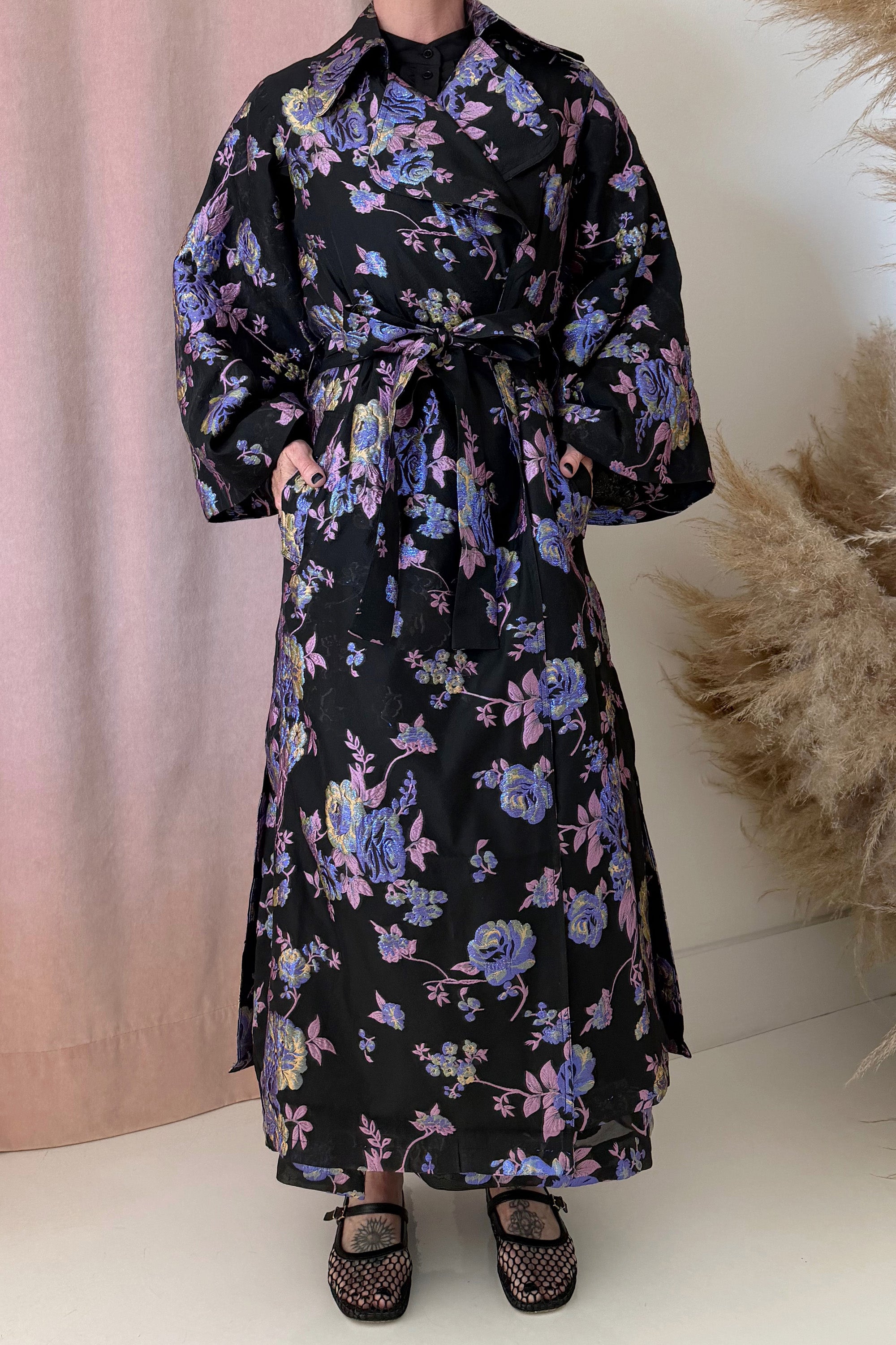FLORAL JACQUARD COAT