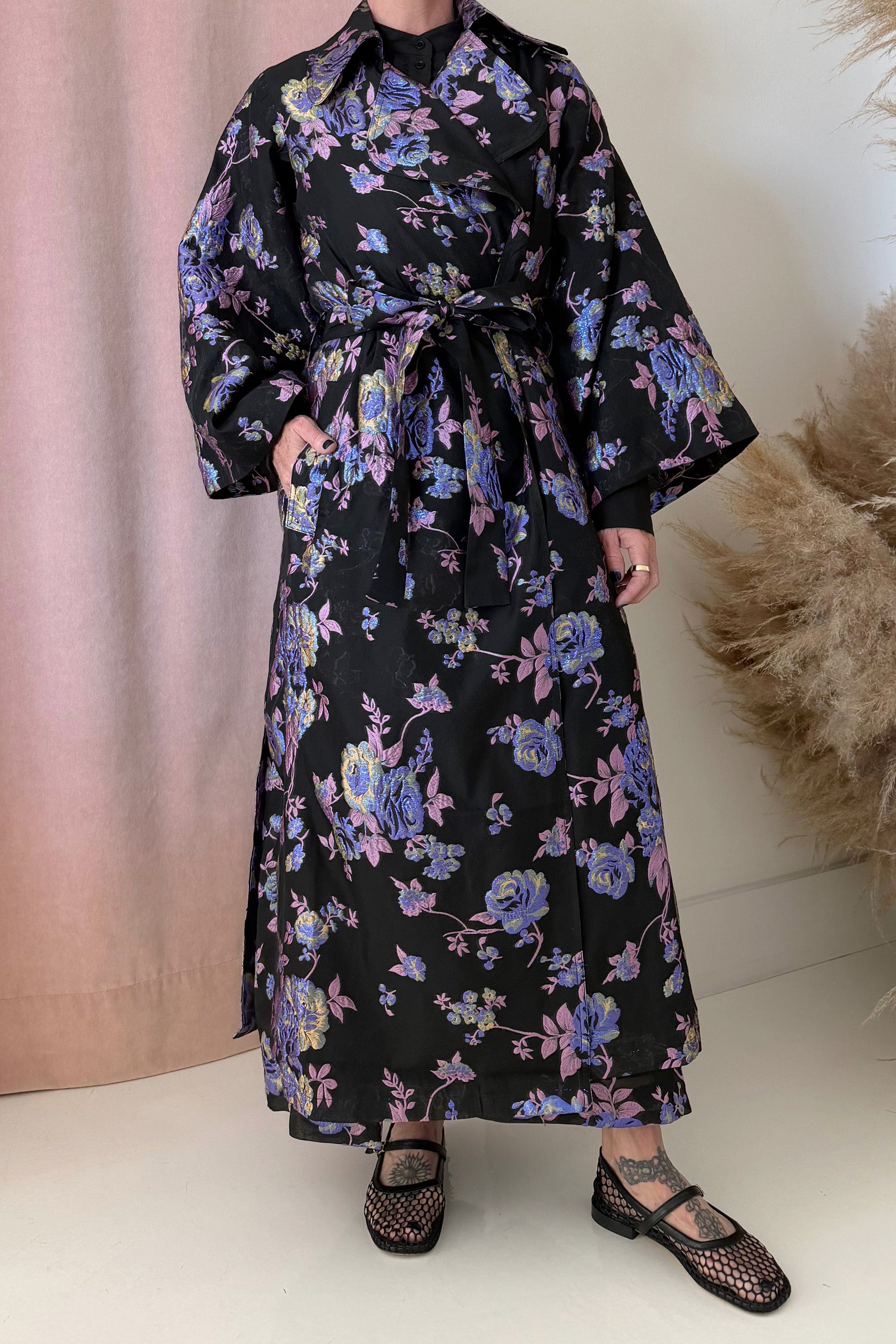 FLORAL JACQUARD COAT