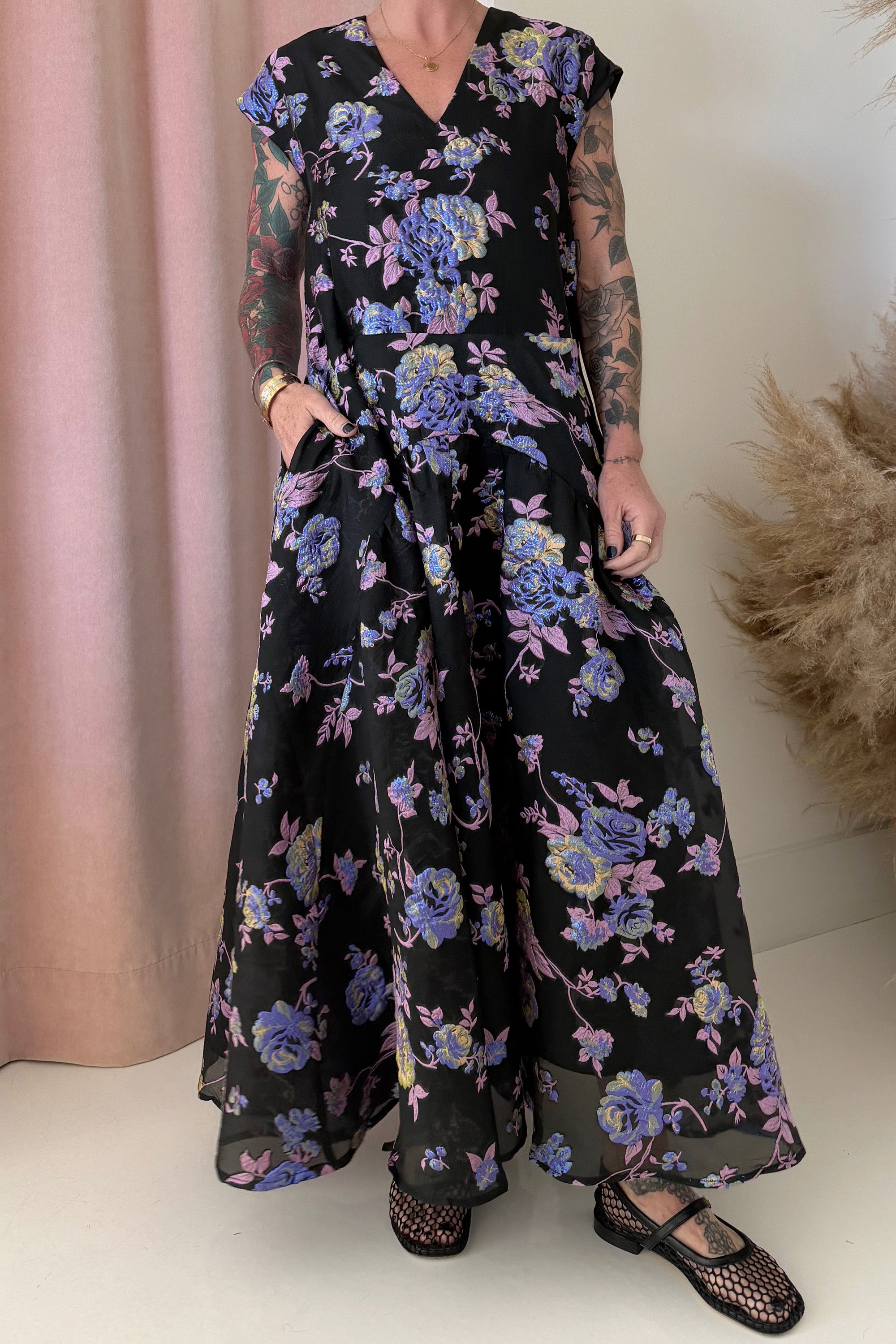 FLORAL JACQUARD DRESS