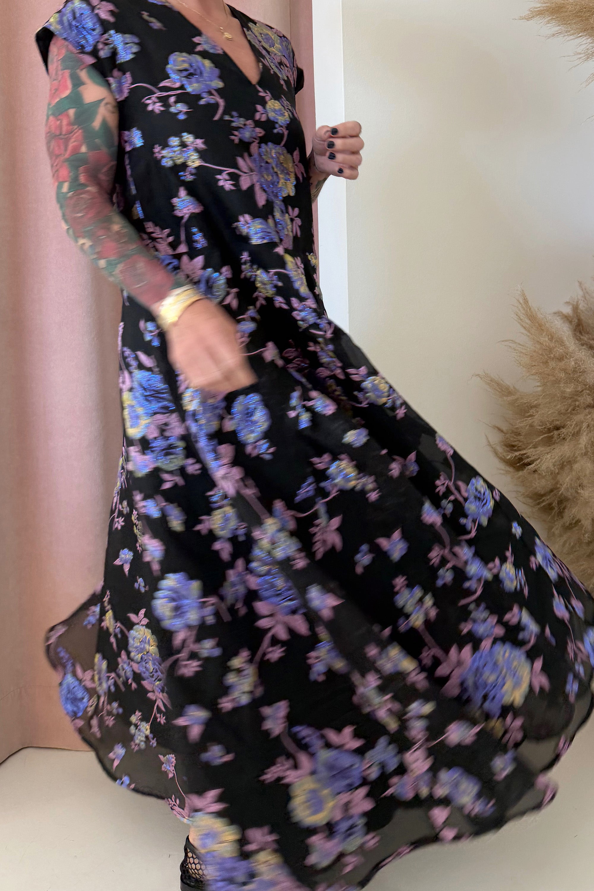 FLORAL JACQUARD DRESS
