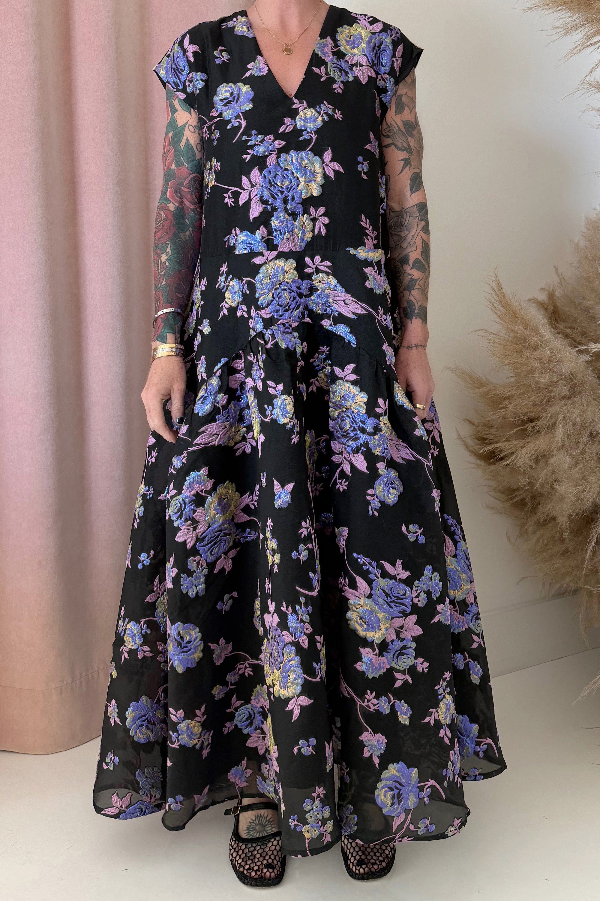 FLORAL JACQUARD DRESS
