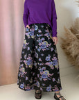 FLORAL JACQUARD PLEATED SKIRT