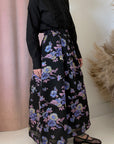 FLORAL JACQUARD PLEATED SKIRT
