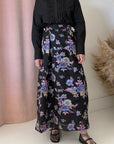 FLORAL JACQUARD PLEATED SKIRT