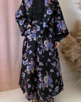 FLORAL JACQUARD PLEATED SKIRT