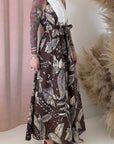 RETRO LEAF SLEEVELESS DRESS