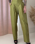 PLEATED TAFFETA PANT