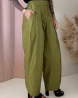 PLEATED TAFFETA PANT