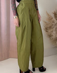 PLEATED TAFFETA PANT