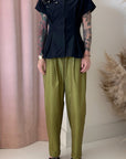 PLEATED TAFFETA PANT