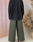 COTTON POPLIN TUXEDO BLOUSE
