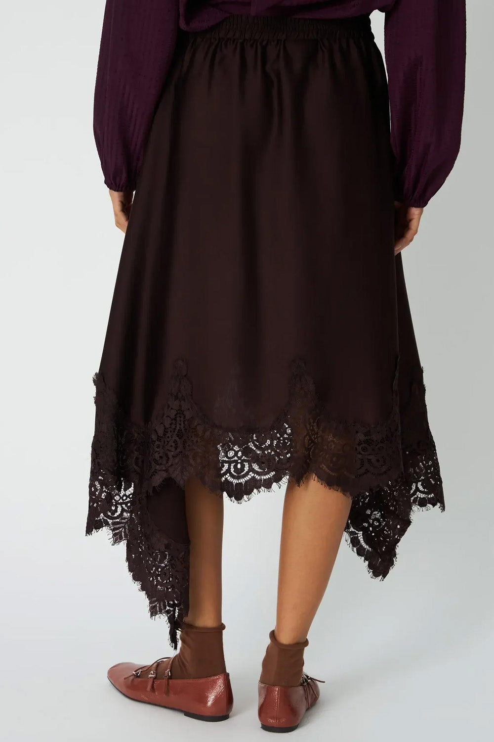 ASYMMETRICAL LACE SKIRT