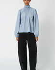 HIGH NECK BOW BLOUSE