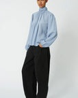 HIGH NECK BOW BLOUSE
