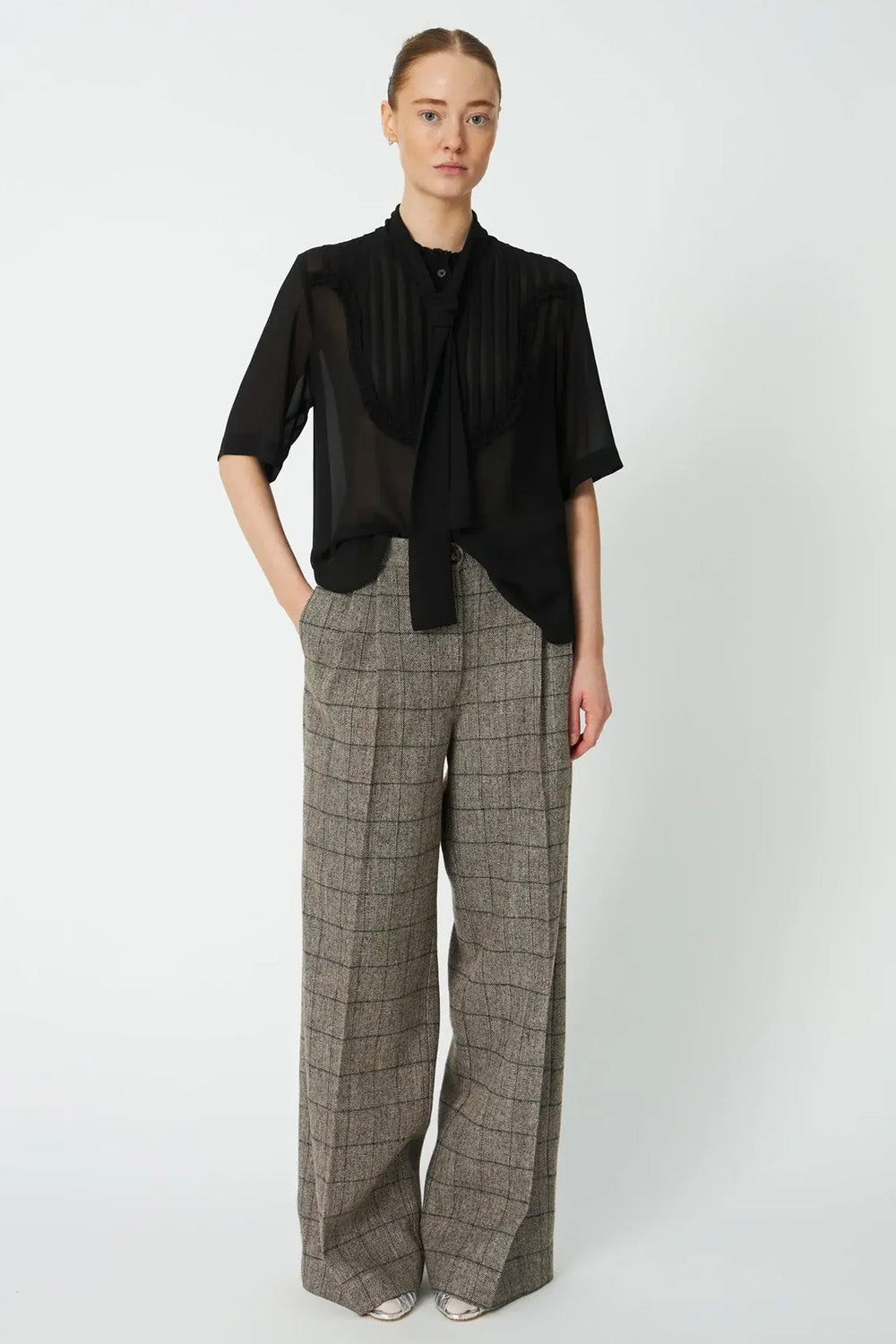CHIFFON TIE SHIRT